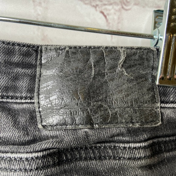 Zara Basic Black Distressed Raw Hem Skinny Jeans - Picture 4 of 8